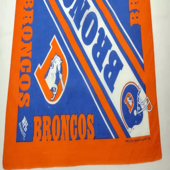 Denver Broncos NFL Vintage Bandana Classic VINTAGE Logo 100% Cotton MADE IN USA.