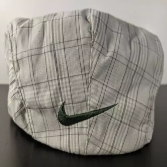 Nike Golf Snap Front Plaid Flat Cap Size Large