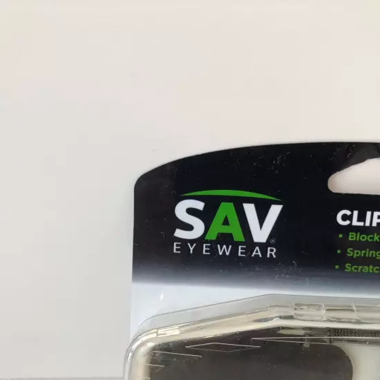 SAV Eyewear Clip on Sunglasses - Blocks 100% UVA/UVB Protection ~ Rectangle NEW