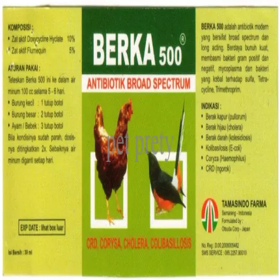 Berka 500 Treating defecation lime for Bird/Chicken/Hen/Chook/Poultry