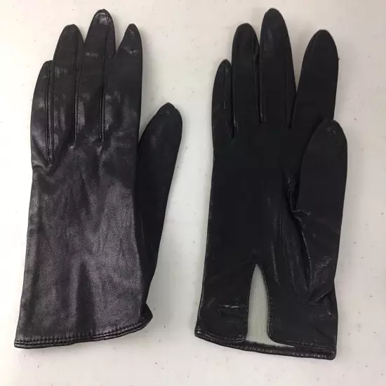 VINTAGE Black Leather Driving Gloves Womens XS