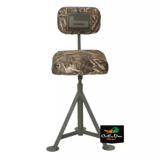 NEW BANDED GEAR TRIPOD BLIND STOOL - ADJUSTABLE PIT CHAIR PADDED CAMO SWIVEL -