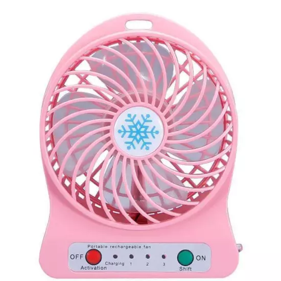 Portable Rechargeable LED Fan air Cooler Mini Operated Desk USB