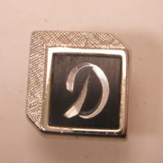 D Monogram Initial Letter Vintage SWANK Tie Tack Lapel Pin david donald darrel