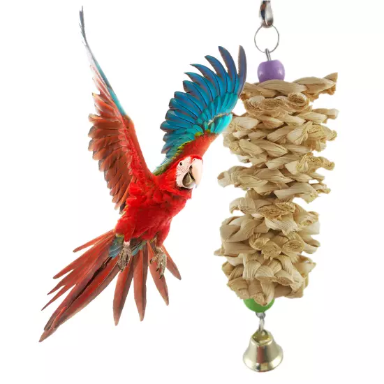 Parakeet Natural Woven Grass Toys Bird Chew Toys Parrot Hanging Cage Toys