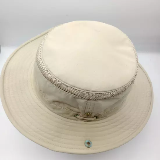 Tilley Endurables Air Flo Khaki Hat Mesh Ventilation Adjustable Strap Sz 7 3/8