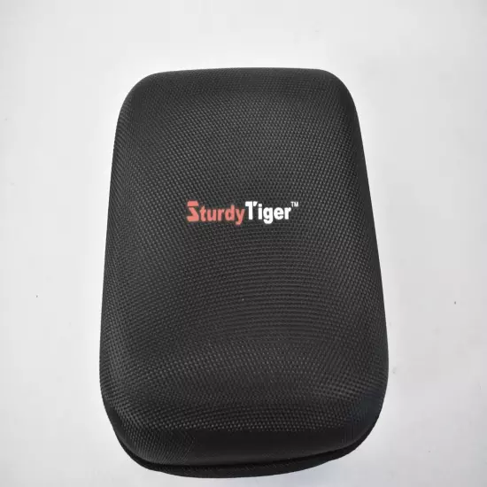 Sturdy Tiger Case Zippered Pouch Hard Shell Portable Black/Gray 6" x 6" x 4"