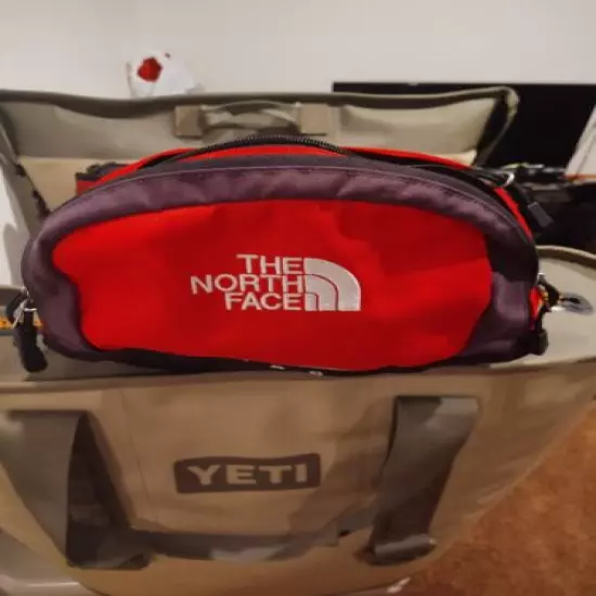 North face red fanny pack