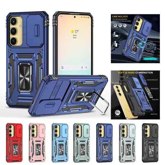 Armor Rugged Case Slide Camera Cover For Samsung Galaxy S24 S23 Ultra S22 S21