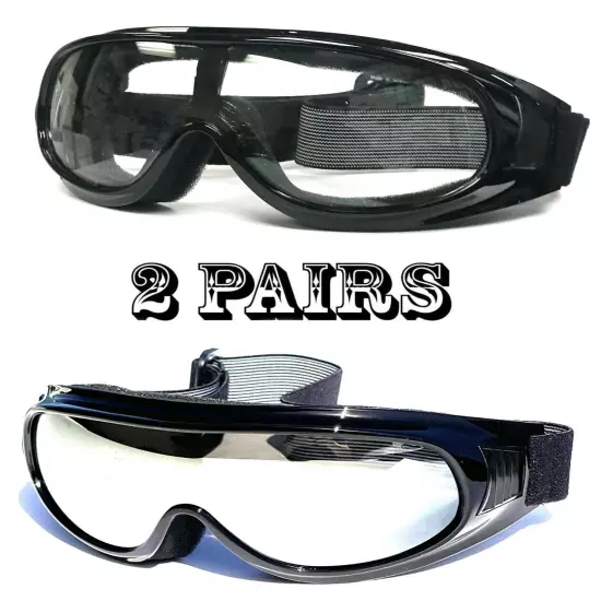 MOTORCYCLE GOGGLES FIT OVER PRESCRIPTION GLASSES SIDE VENTS CHOICE LENS COLOR 