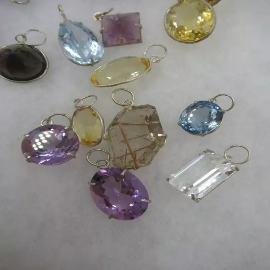 Estate Find 29 Pcs Lot Faceted Gemstones-Amethyst-Quartz-Citrine -Etc