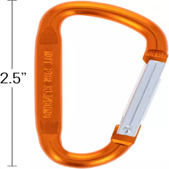 6-Pack Aluminum Multi-Color Carabiner Spring Clip Keychain (Many Sizes, Colors)