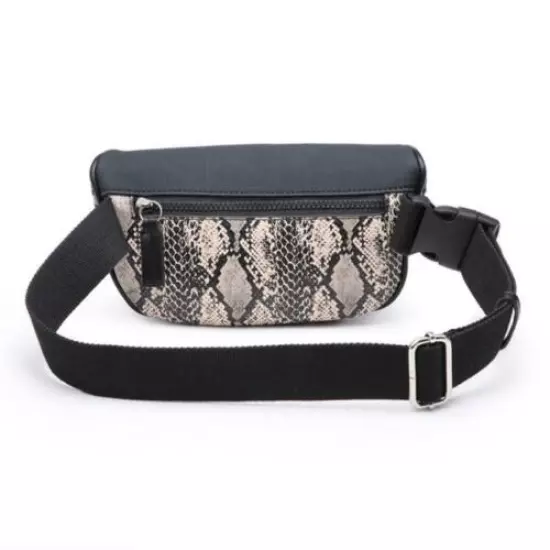 Women Waist Fanny Pack Belt Bag Snake Skin Pattern Crossbody Phone Bag Purse