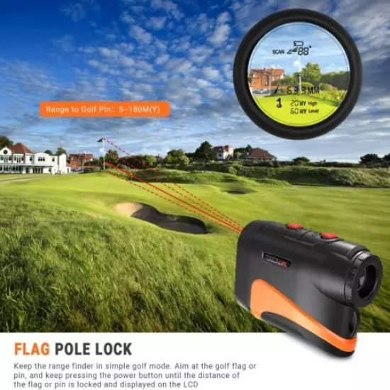 TACKLIFE Golf Rangefinder 600 Y,Adjustable Eyepiece,6X Magnification with Slope/