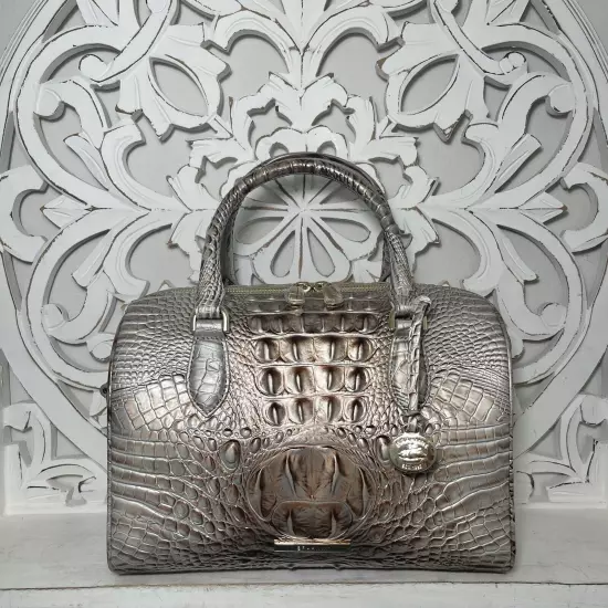 Brahmin Stacy Satchel Silver Lining Melbourne Leather