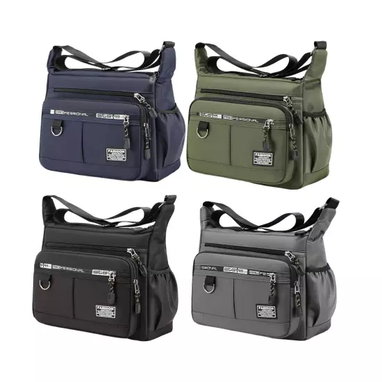 Men Portable Oxford Multilayer Pocket Shoulder Bag Handbag Travel Purse Fashion 