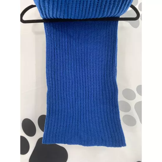 Style & Co NWT Solid Ribbed Muffler Extra Long Recycled Wrap Scarf Blue OS New