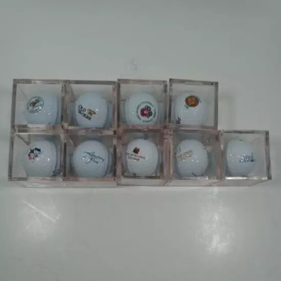 Lot of 9 Golf Course And Country Club Logo Golf Balls in Cases