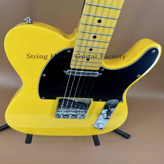 New Yellow Custom TELE Solid Body Electric Guitar Chrome Hardware SS Pickup