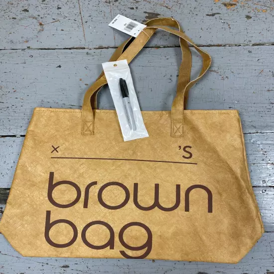 Bllomingdales Brown Bag Tote Bag with Marker NWT