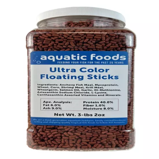 Ultra Color Floating Sticks for All Tropicals & Pond Fish. WL-JAR