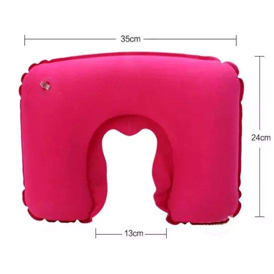 1X Portable Inflatable Flight Pillow Neck U Rest Air Cushion