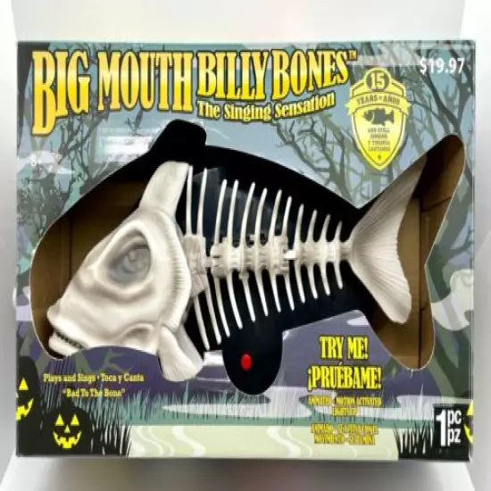 Big Mouth Billy Bones Singing Skeleton Fish Lights Up and Moves – Only Used Once