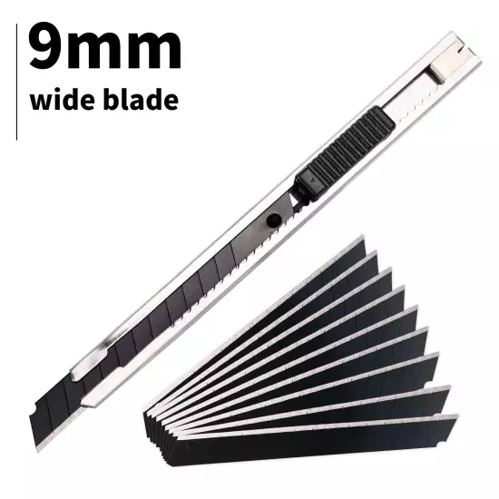 100 x 60° 9mm Black Snap Off Blades Carbon Steel Cutting for Knife Paper Cutter