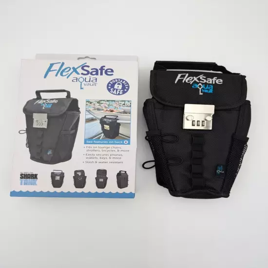 FlexSafe Aqua Vault Anti-Theft Personal Portable Safe Black Bag Splash Resistant