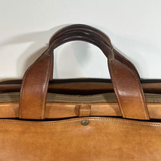 Hartmann Natural Belting Leather Expandable Laptop Briefcase Carryon