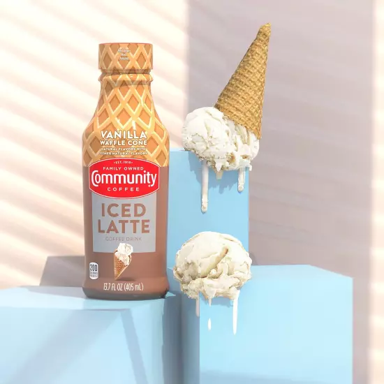 Vanilla Waffle Cone Iced Latte Ready to Drink, 13.7 Ounce Bottle