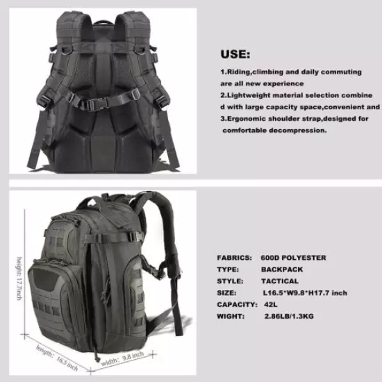 Multi function Tactical 1000D Condura Nylon Backpack for Outdoor Hiking Camping