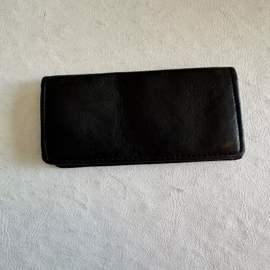 Carlo Amboldi Black Lambskin Bifold Credit Card ID Holder