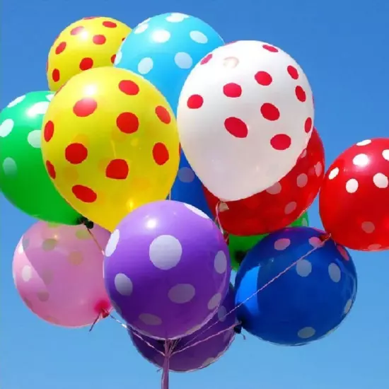 50 Ct 12inches Polka Dot Balloons Rainbow Assorted Latex Party Balloon Decora...