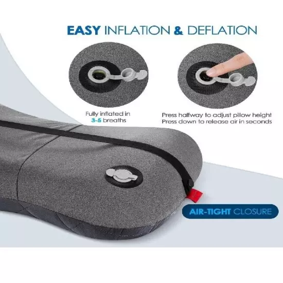 Hikenture Camping Pillow with Removable Cover - Ultralight Inflatable Pillow