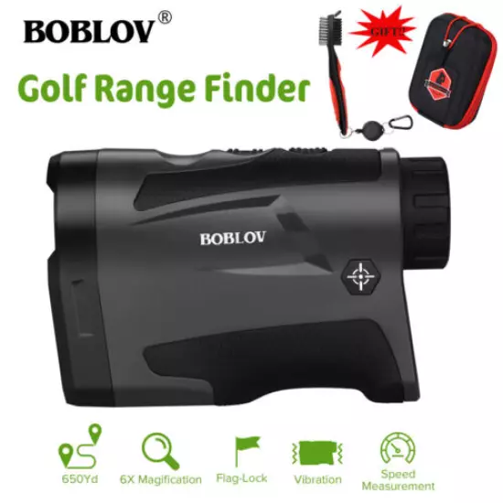 656Yards Golf Laser Range Finder USB Charging + Golf Club Cleaning Brush + Box