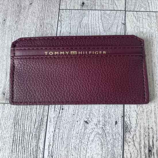 Tommy Hilfiger Burgundy Leather 5-Card Holder