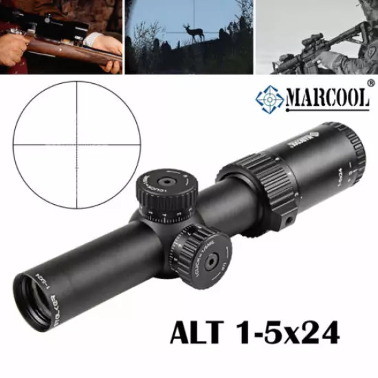 MARCOOL ALT 1-5x24 SFP Riflescope Tactical Hunting Rifle Scope Zero lock Sight