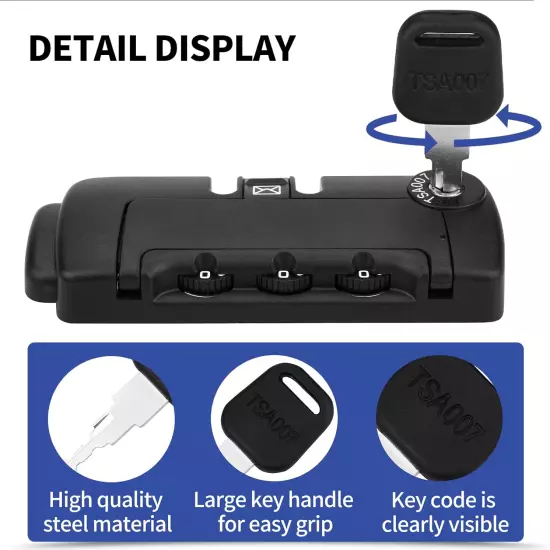 Key for TSA, 2 Keys for TSA007 TSA002 Master Luggage Keys Compatible with Luggag