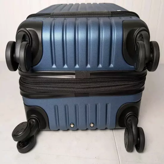 Level8 Grace Expandable Carry-On 20 Inch Blue Hardside Suitcase Spinner Luggage