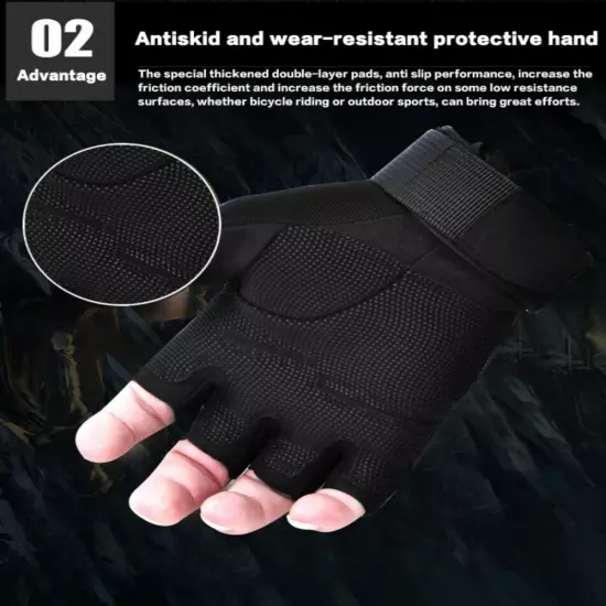 Fingerless Half-Finger Tactical Gloves Motorcycle Driving Gloves Riding Gloves