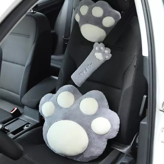 Cute Universal Plush Neck Pillow Comfort Car Headrests Cat Claw Women Cushion~Ð