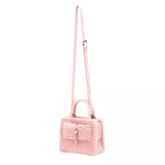 NWT Brandon Blackwood Kuei Baby Pink Shearling Crossbody Bag Leather Mini