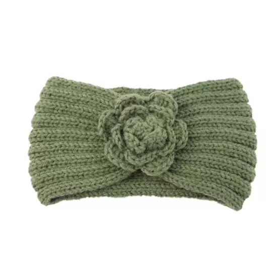 Women's Camellia Knitted Headband Stretch Hair band Head Wrap Soft Ear Warmers