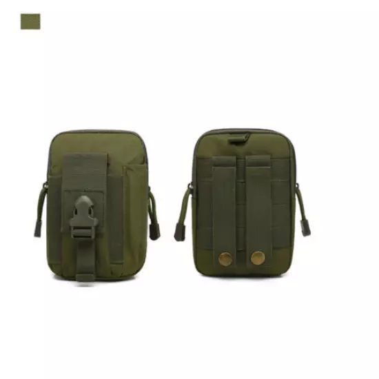 1Set Tactical Molle Phone EDC Pouch with Belt Military Adjustable Belt Bag Green