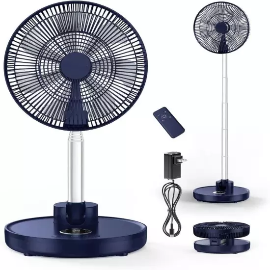 Portable Fans 12000mAh Rechargeable Pedestal Fans with Remote Foldaway Desk Fans