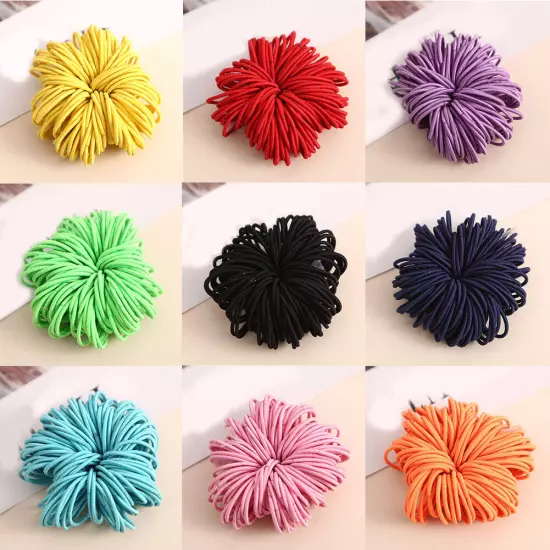 100Pcs Girls Kids Elastic Rubber Hair Bands Ponytail Holder Head Rope Ties DIY*