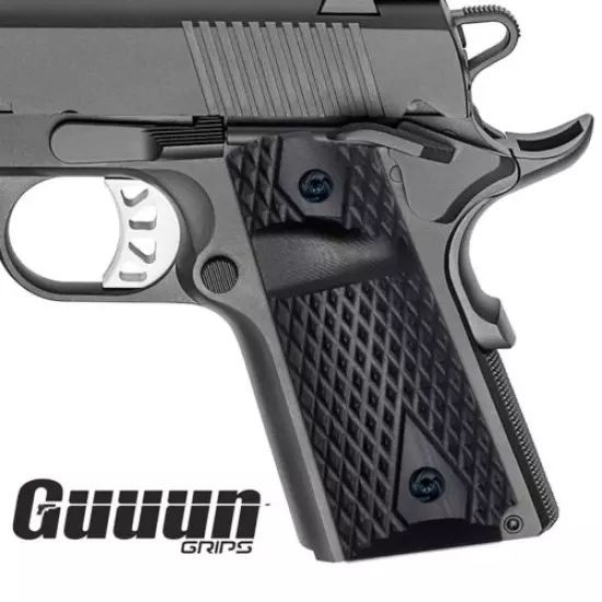 Guuun G10 Grips for 1911 Compact/Officer Big Scoop Diamond Cut Texture - 9 Color