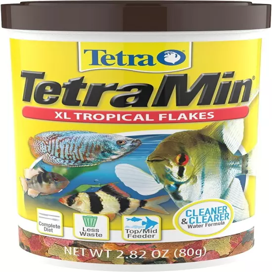 Tetra TetraMin XL Tropical Flakes 2.82 Ounces, Large Flakes, Nutritionally Balan