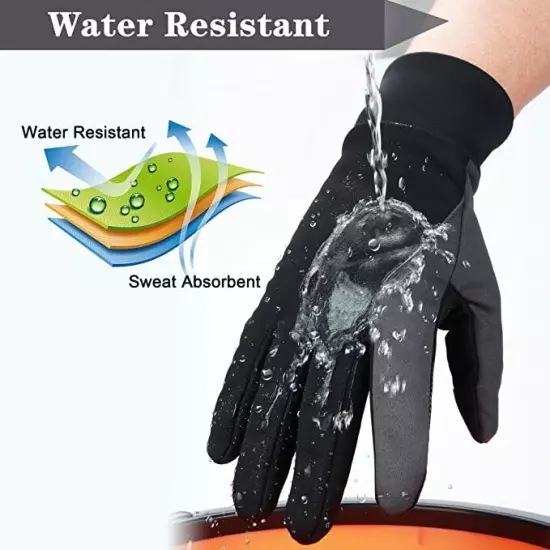 OZERO Winter Thermal Gloves Men Women Touch Screen Water Resistant Windproof LGE